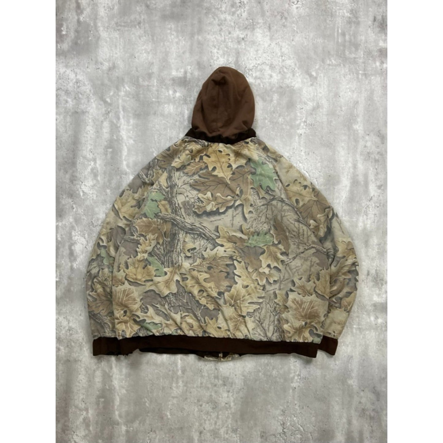 Vintage 90s Redhead Advantage Timber Camo Hooded Hunting Bomber Jacket Size 2XL