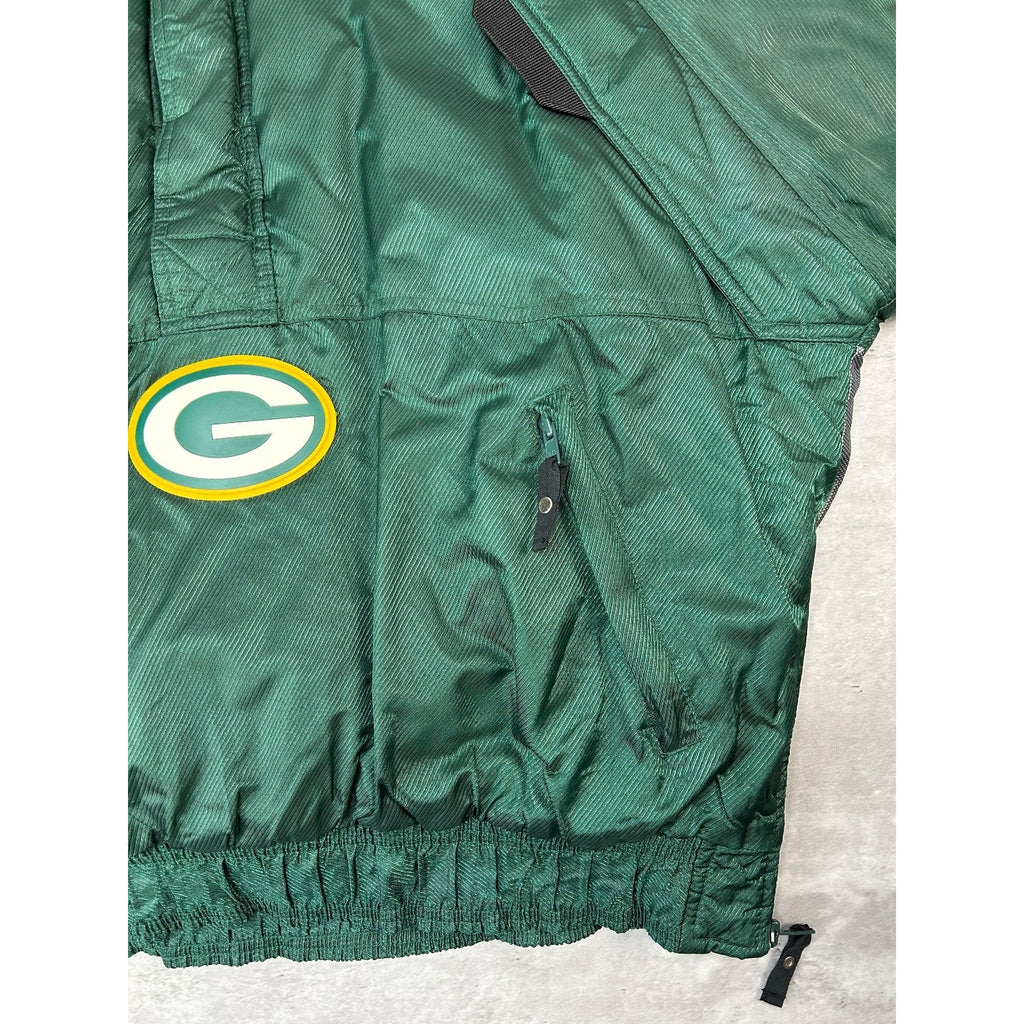Vintage 90s Green Bay Packers NFL 1/2 Zip Insulated Starter Jacket Size Large