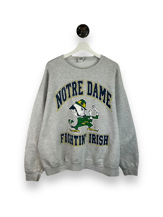 Vintage 90s Notre Dame Fighting Irish NCAA Mascot Graphic Sweatshirt Size XL