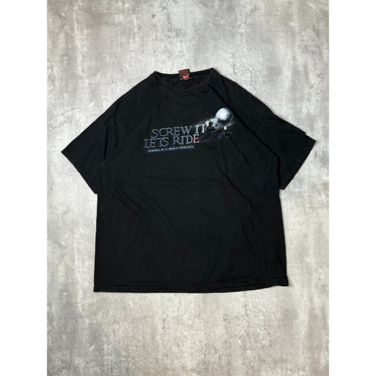 Vintage Harley Davidson Screw It Lets Ride Motorcycle Graphic T-Shirt Size 2XL