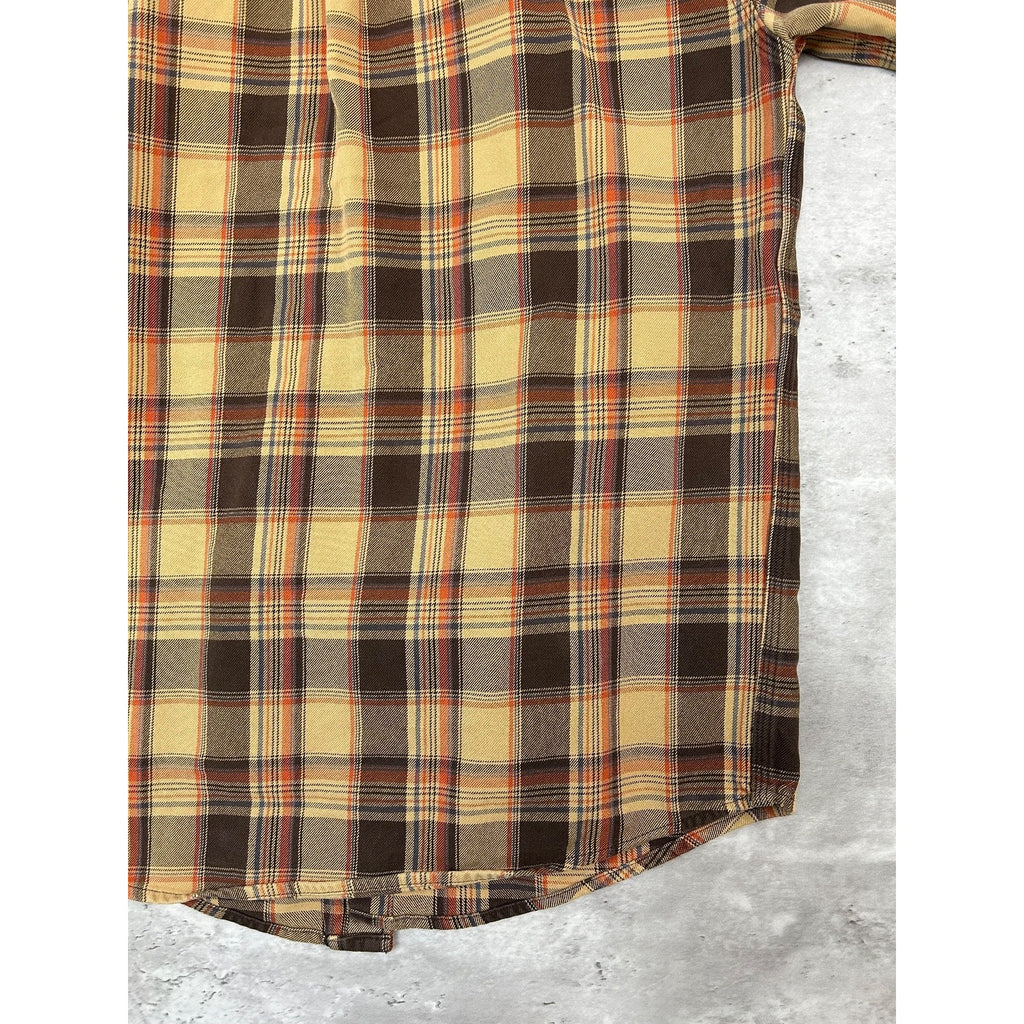 Vintage Carhartt Plaid Double Pocket Workwear Long Sleeve Button Up Shirt Medium