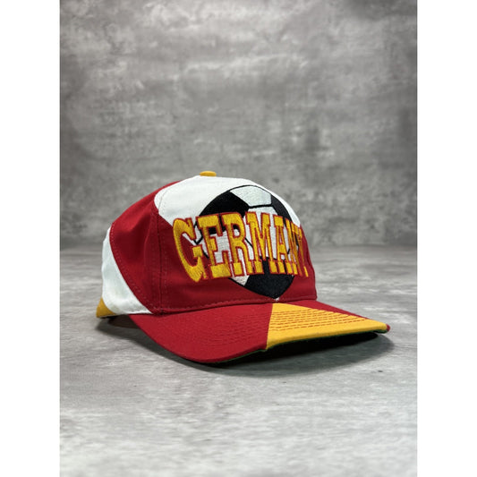 Vintage 90s Team Germany World Cup Embroidered Soccer Spellout Snapback Hat OSFA