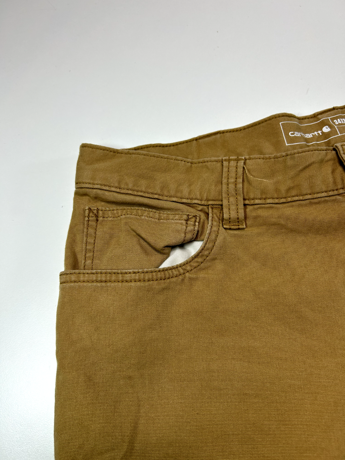 Carhartt Relaxed Fit Canvas Workwear Five Pocket Pants Size 34 Tan