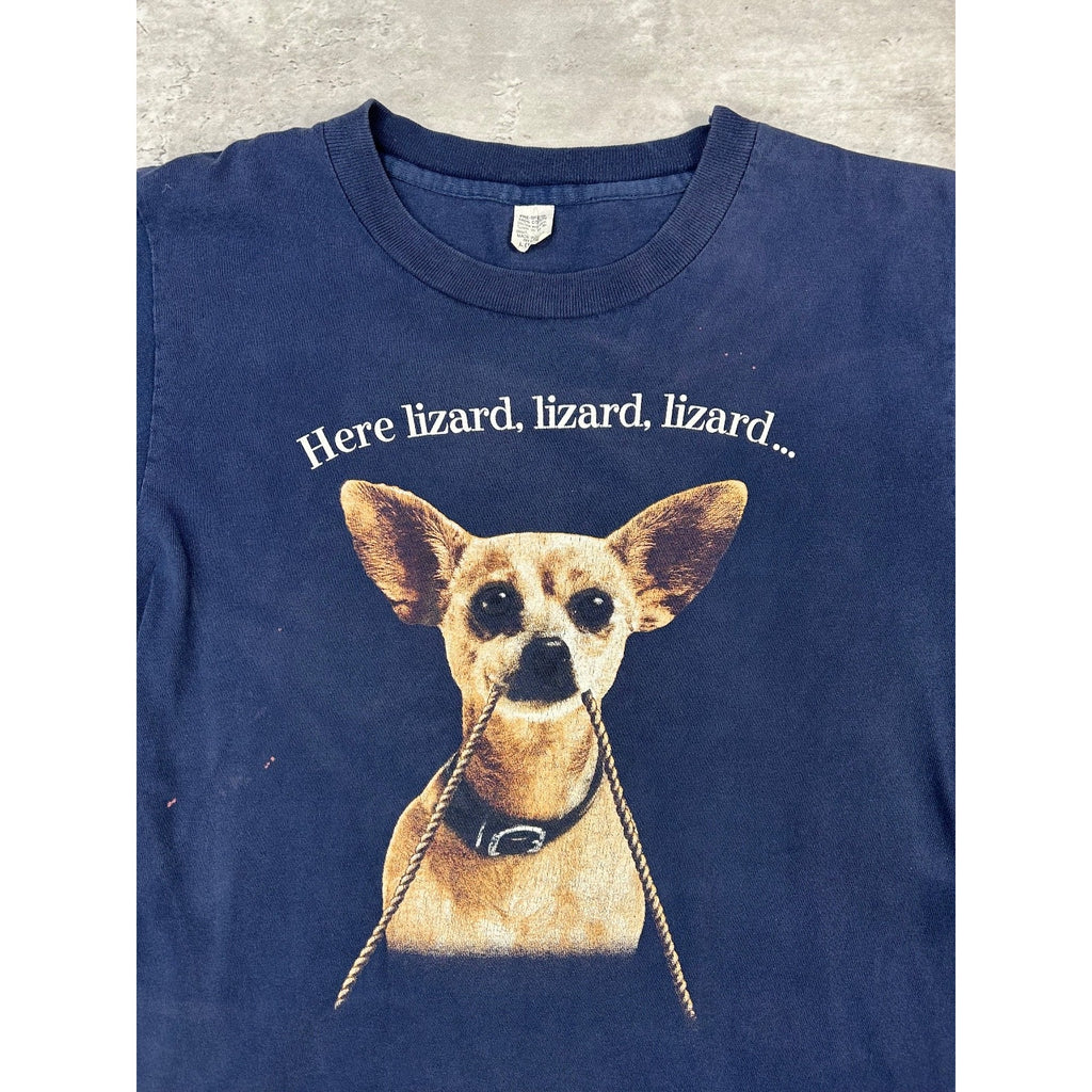 Vintage 90s Taco Bell Here Lizard Lizard Chihuahua Graphic T-Shirt Size L YOUTH