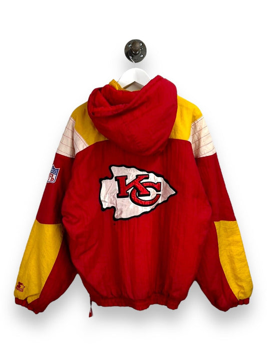 Vintage 90s Kansas City Chiefs NFL Starter 1/2 Zip Insulated Jacket Size Medium