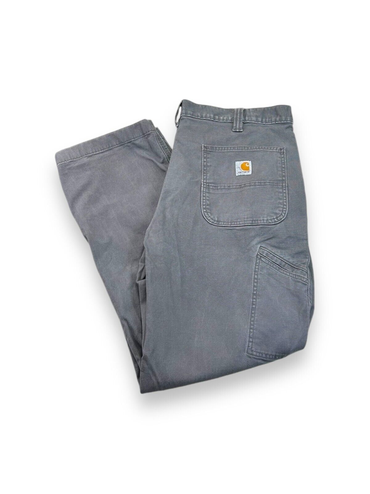 Carhartt Relaxed Fit Canvas Work Wear Five Pocket Work Wear Pants Size 38W Gray