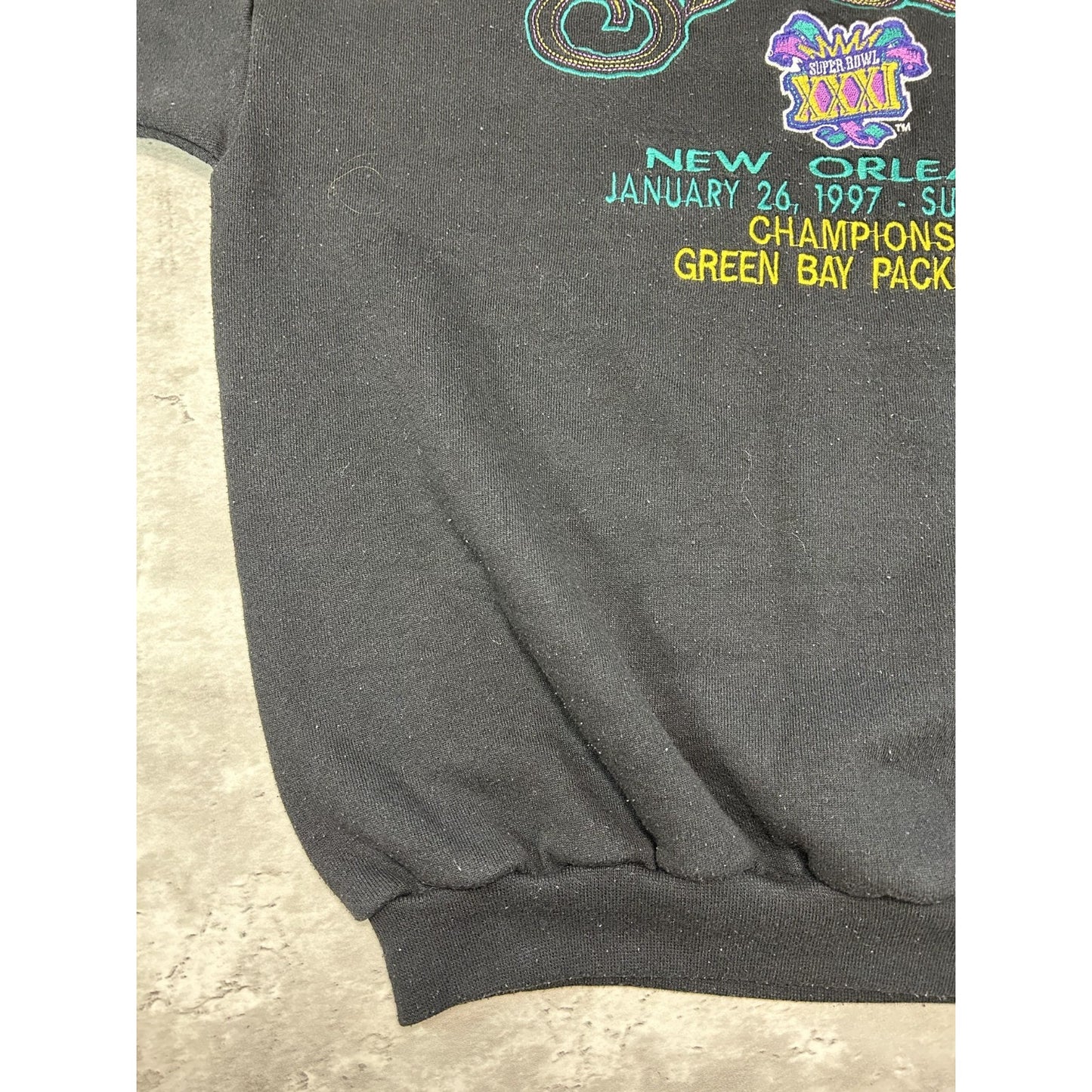 Vintage 1997 Green Bay Packers NFL Super Bowl XXXI Champs Sweatshirt Size XL