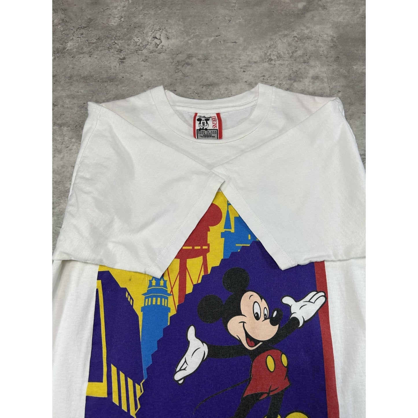 Vintage 80s Disney Mickey Mouse Cartoon Character Graphic T-Shirt Size Medium