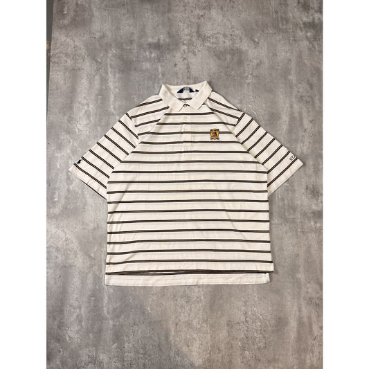 Vintage Polo Golf Ralph Lauren Embroidered Crest Striped Button Up Shirt Sz2XL