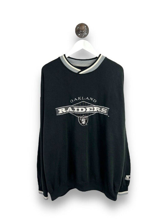 Vintage 90s Oakland Raiders NFL Starter Embroidered Spellout Sweatshirt Size XL