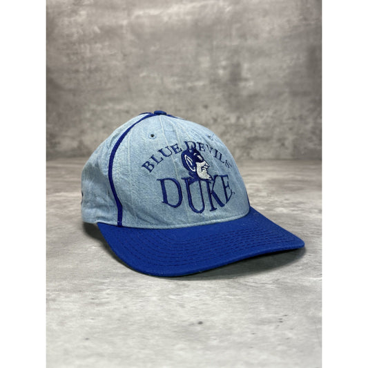 Vintage 90s Duke Blue Devils NCAA Embroidered Logo Snapback Hat OSFA Blue