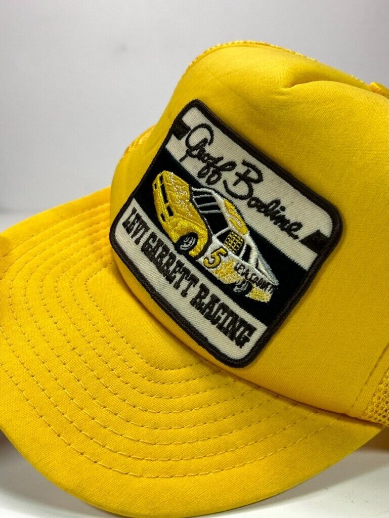 Vintage 80s Geoff Bodine Nascar Embroidered Patch Trucker Snapback Hat OSFA