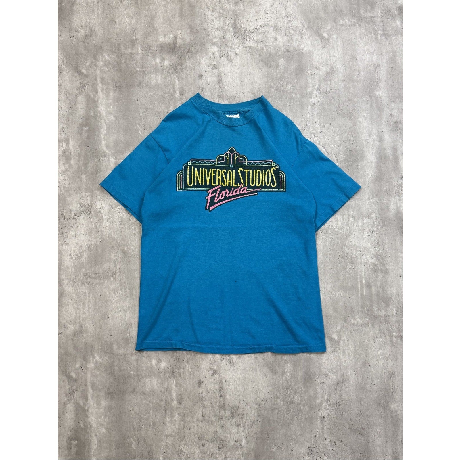 Vintage 90s Universal Studios Florida Spellout Destination Graphic T-Shirt Med