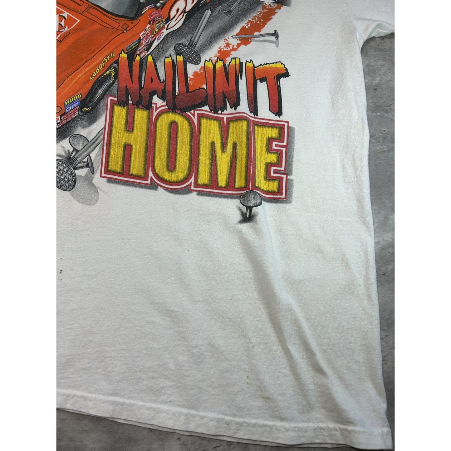 Vintage 2002 Tony Stewart Home Depot Racing Nascar AOP Graphic T-Shirt Sz XL