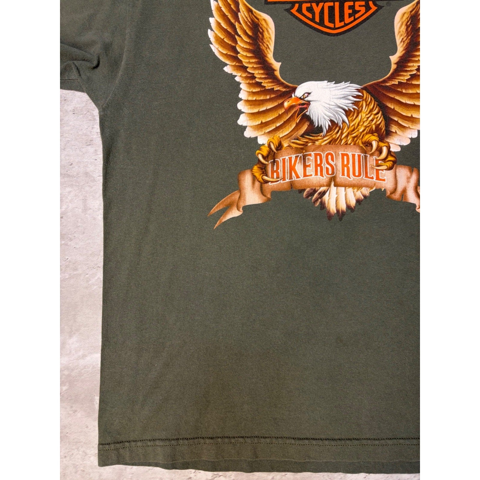 Vintage 2000 Harley Davidson Eagle Graphic Bikers Rule T-Shirt Size 2XL
