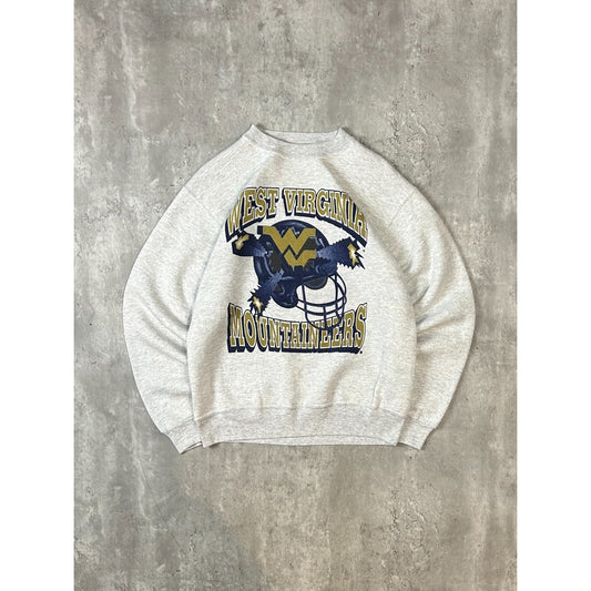 Vintage 90s West Virginia Mountaineers NCAA Helmet Graphic Sweatshirt Sz Medium