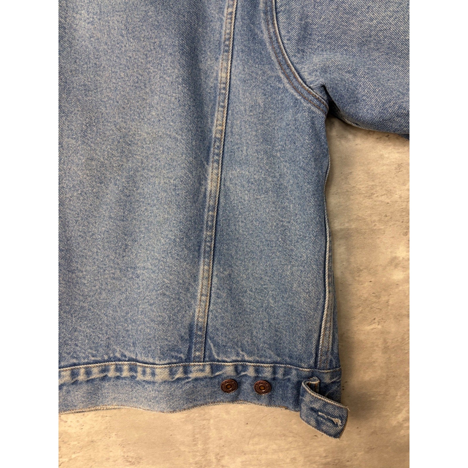VTG 80s Levis Orange Tab Quilted Lined Medium Wash Denim Trucker Jacket Sz Large