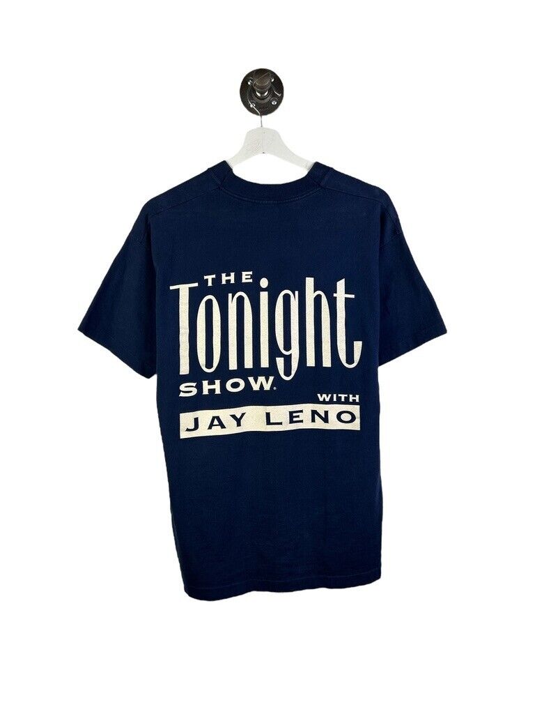 Vintage 90s The Tonight Show With Jay Leno TV Show Promo T-Shirt Size Large Blue