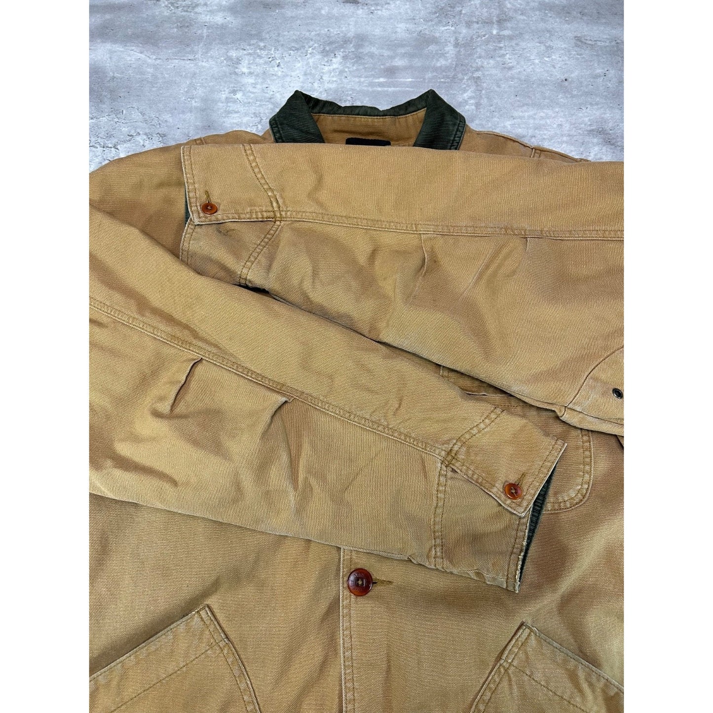 Vintage 90s L.L. Bean Multi Pocket Canvas Hunting Jacket Size XL Beige