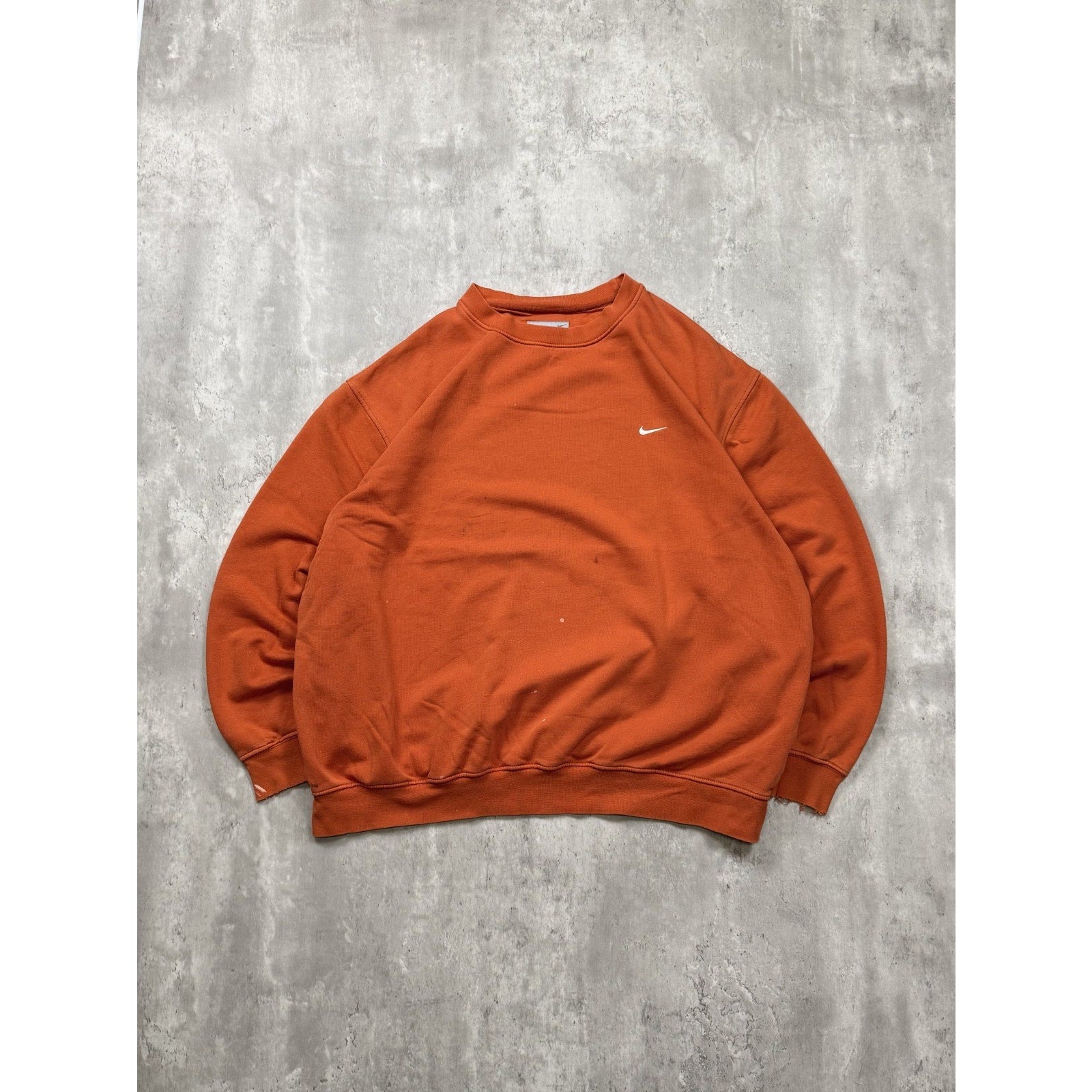 Vintage 2000s Nike Embroidered Mini Swoosh Orange Sweatshirt Size 2XL