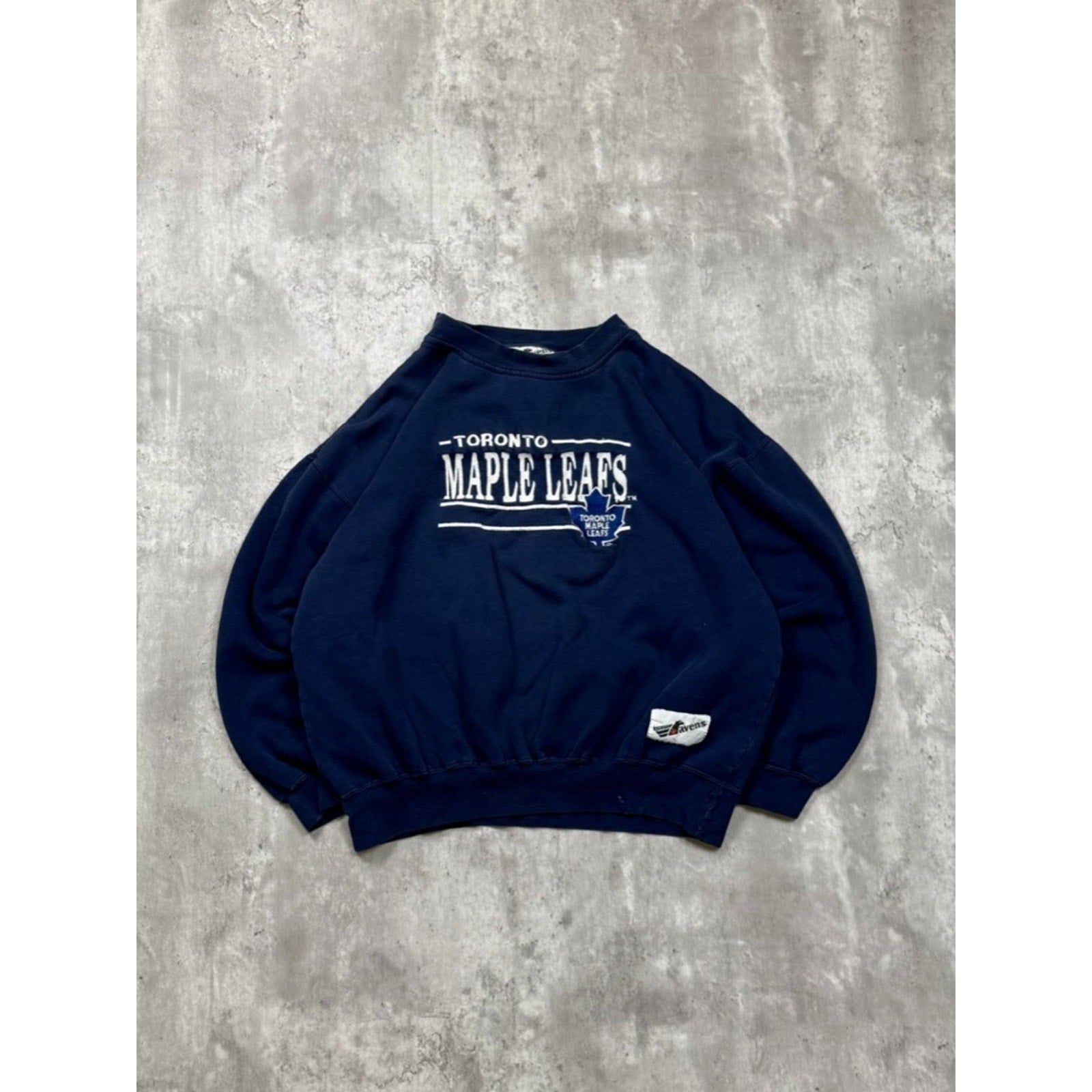Vintage Toronto Maple Leafs NHL Embroidered Spellout Logo Sweatshirt Size Large