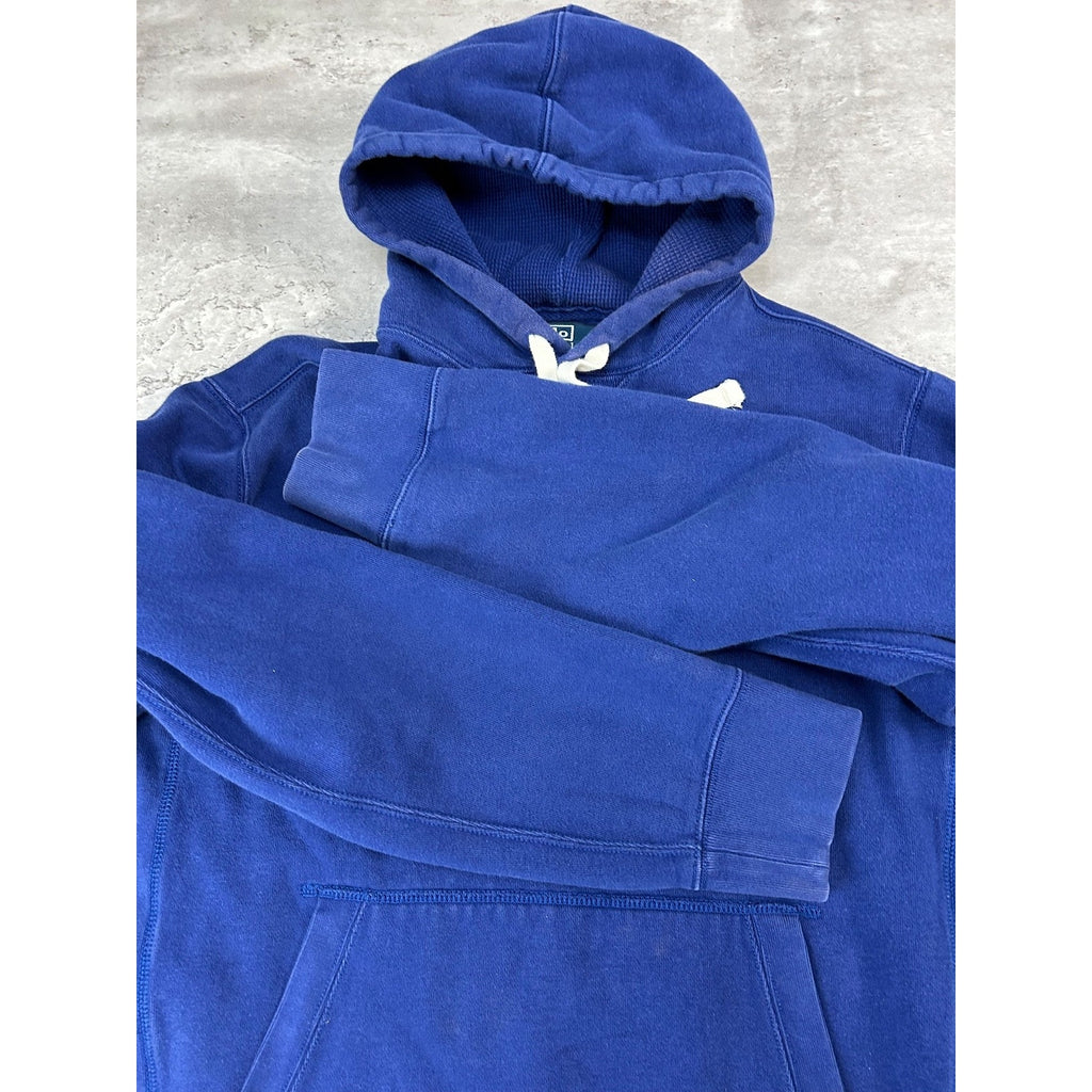Vintage Polo Ralph Lauren Embroidered Pony Cropped Hooded Sweatshirt Size Large