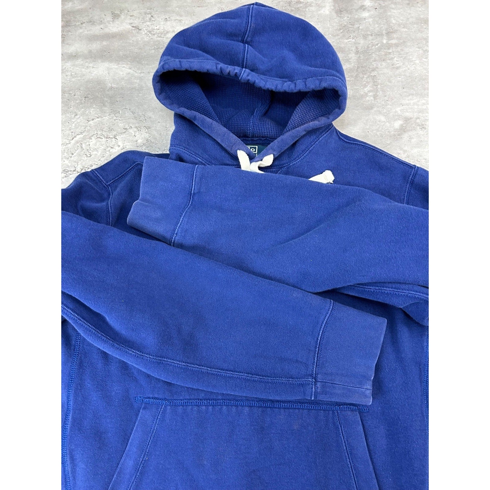 Vintage Polo Ralph Lauren Embroidered Pony Cropped Hooded Sweatshirt Size Large