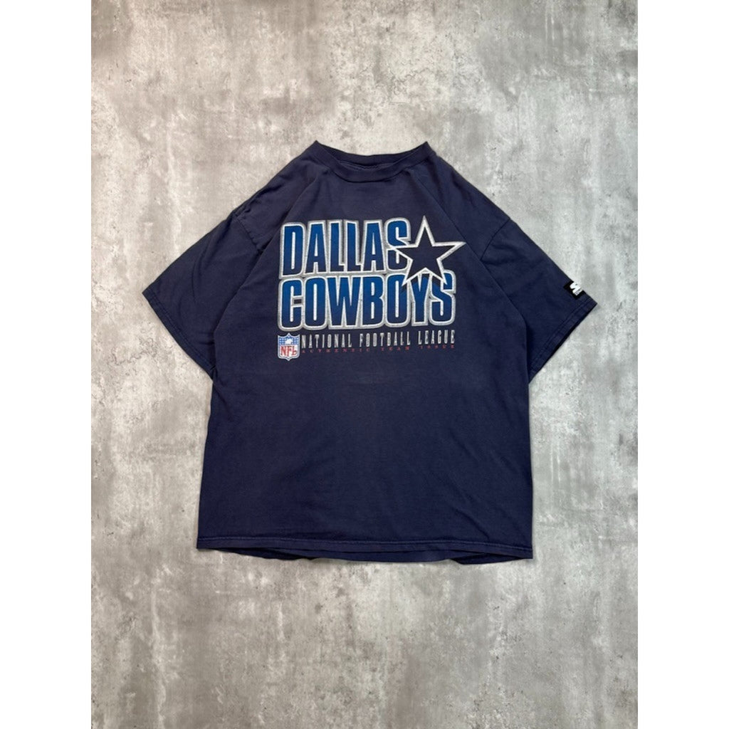 Vintage 90s Dallas Cowboys NFL Spellout Starter Graphic T-Shirt Size Large