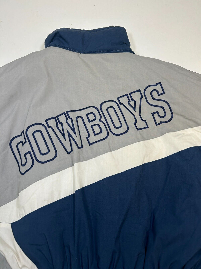 Vintage 90s Dallas Cowboys NFL Game Day Insulated Long Coaches Jacket Size XL