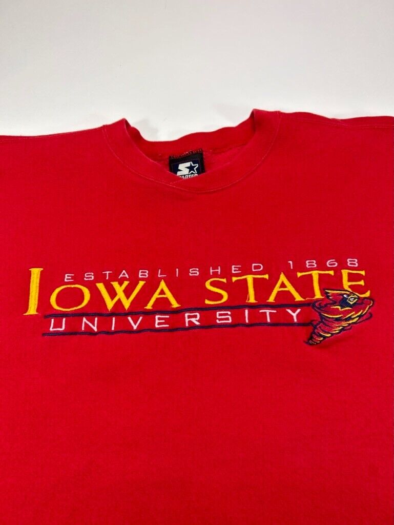 Vintage 90s Iowa State Cyclones NCAA Embroidered Sweatshirt Size 2XL Red