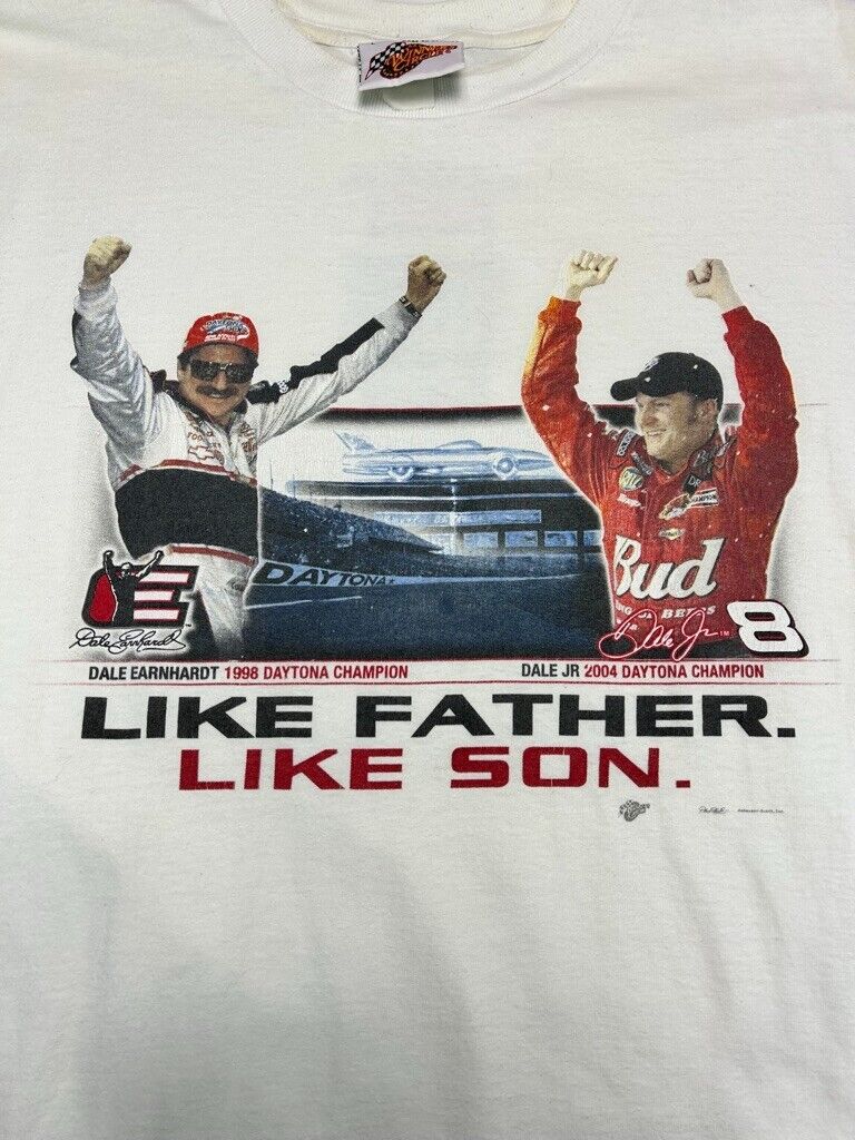 Vintage Dale Earnhardt Like Father Like Son Nascar Racing T-Shirt Size Large