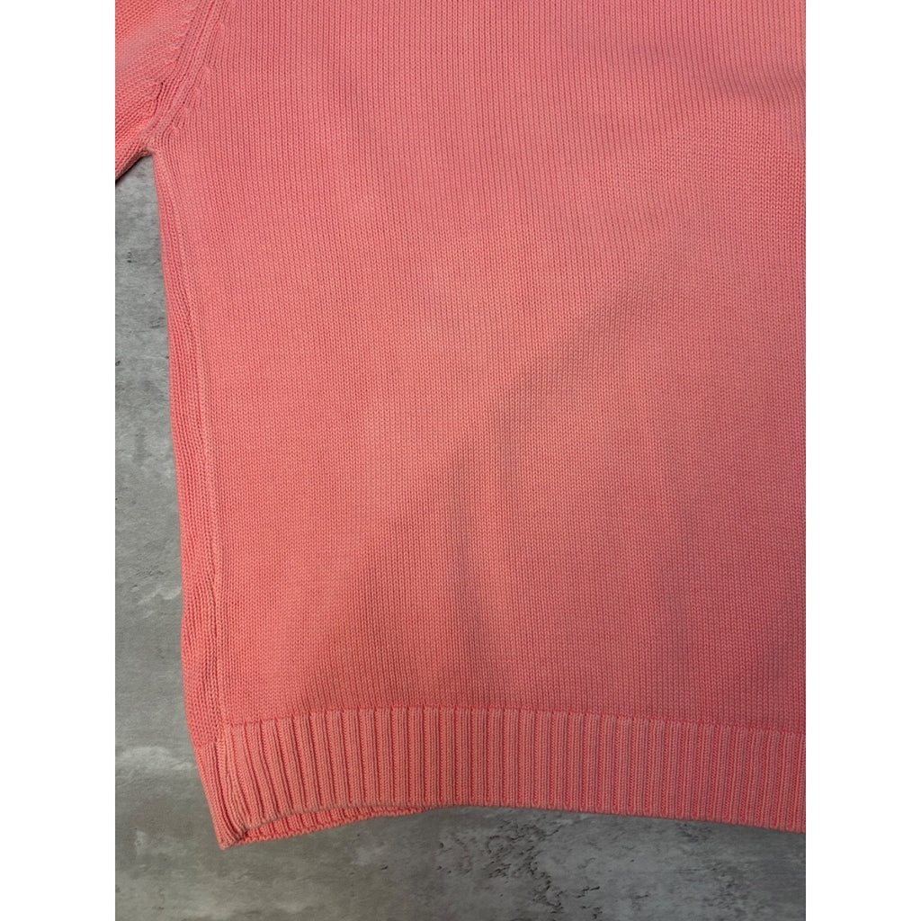 Vintage 90s Lands End Blank Pullover Pink Knit Sweater Size XLT