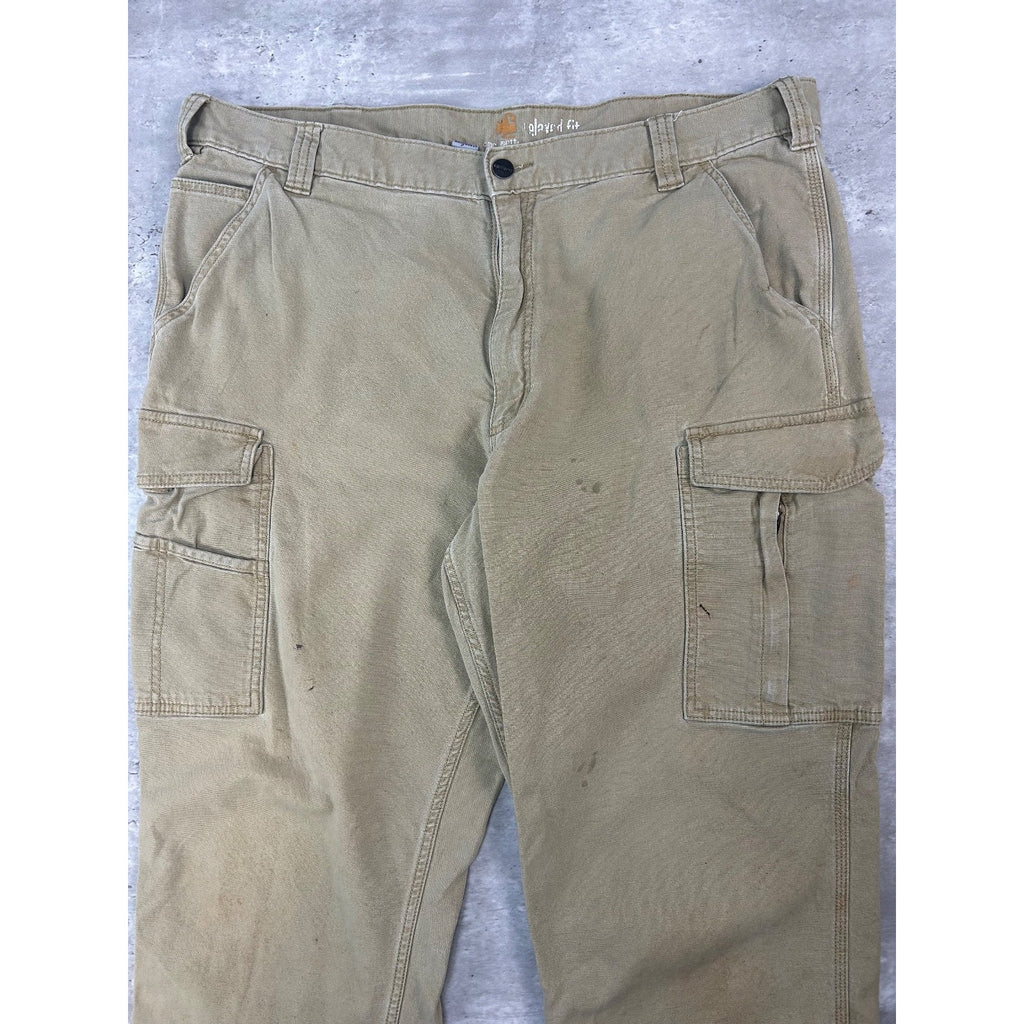 Carhartt Relaxed Fit Canvas Workwear Cargo Pants Size 38 Beige