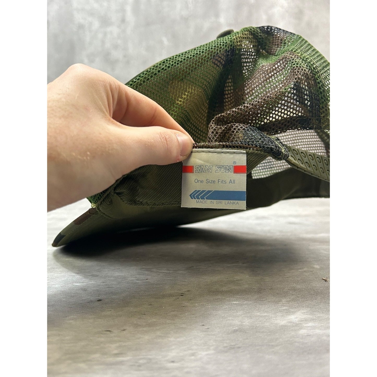 Vintage 80s/90s Woodland Camo Hunting Trucker Snapback Hat OSFA