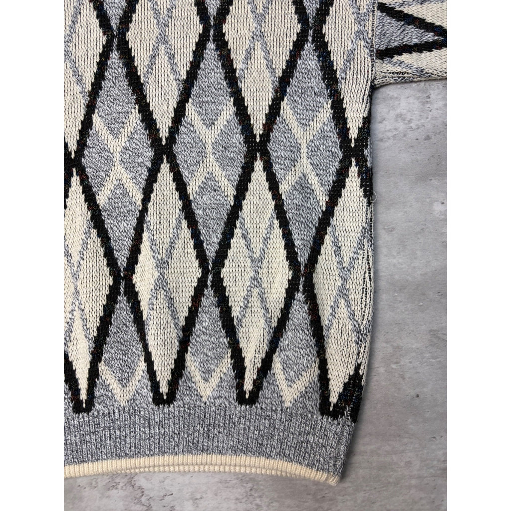 Vintage J.J. Cochran Geometric Pattern Pullover Knit Sweater Size Medium