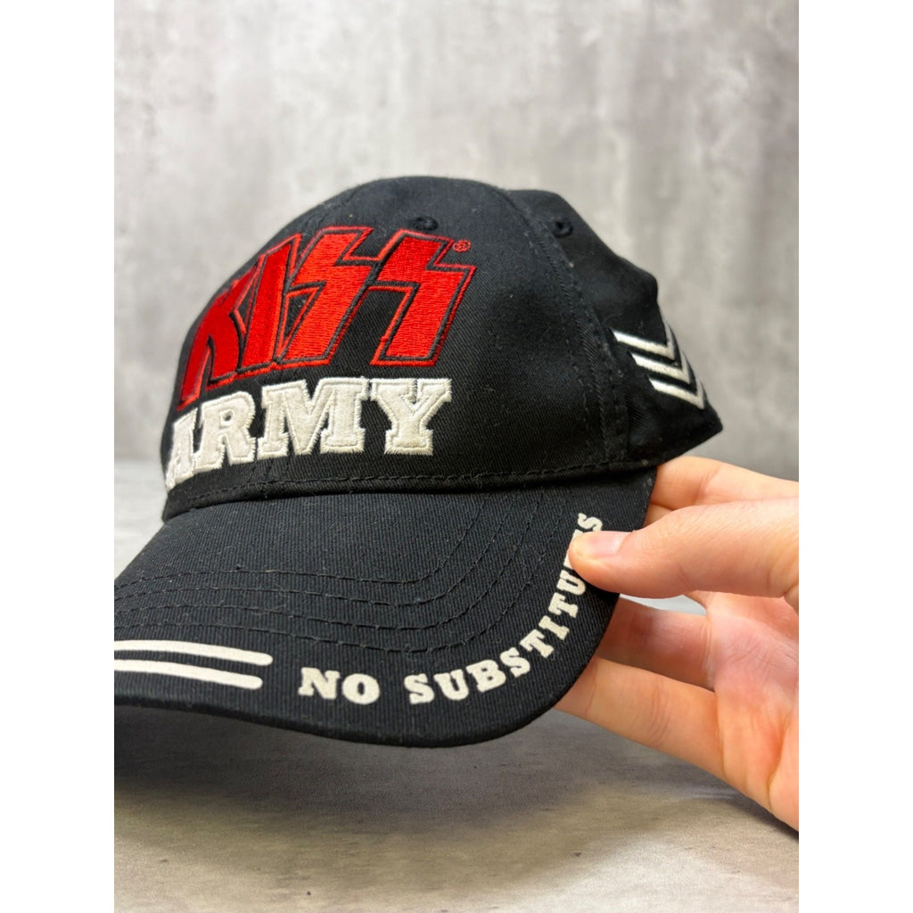 Vintage Kiss Army No Substitutes Rock Music Band Strapback Hat OSFA