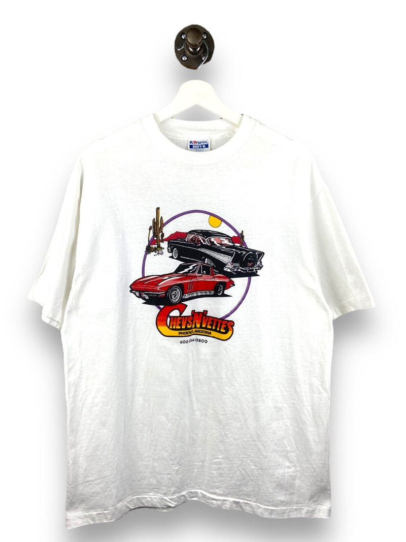 Vintage 80s/90s Chevs N' Vettes Classic Cars Arizona Graphic T-Shirt Size XL