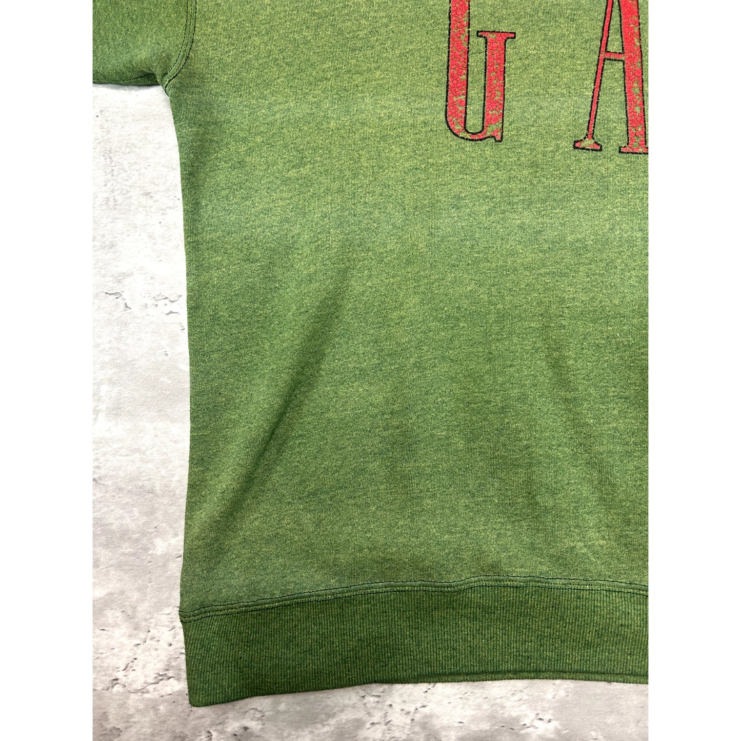 Vintage 90s GAP Spellout Logo Earth Tone Graphic Sweatshirt Size XL Green