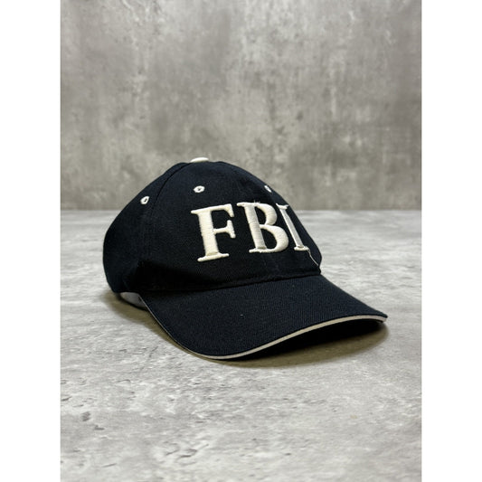 Vintage F.B.I Embroidered Spellout Logo Strapback Hat OSFA