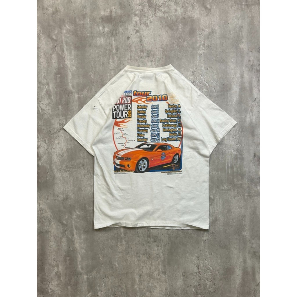 Vintage Hot Rod Power Tour Muscle Car Spellout Graphic T-Shirt Size Large