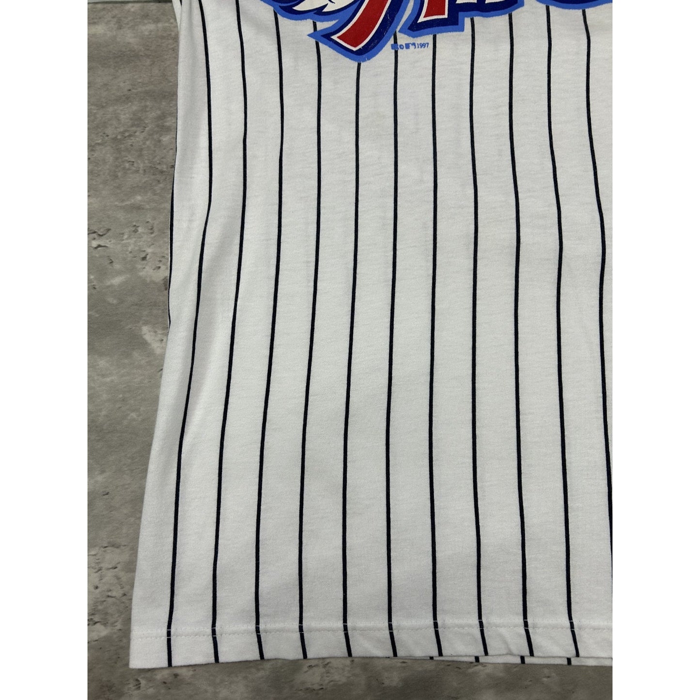 Vintage 1997 Los Angeles Angels MLB Pinstripe Russell Athletic Jersey Sz Medium