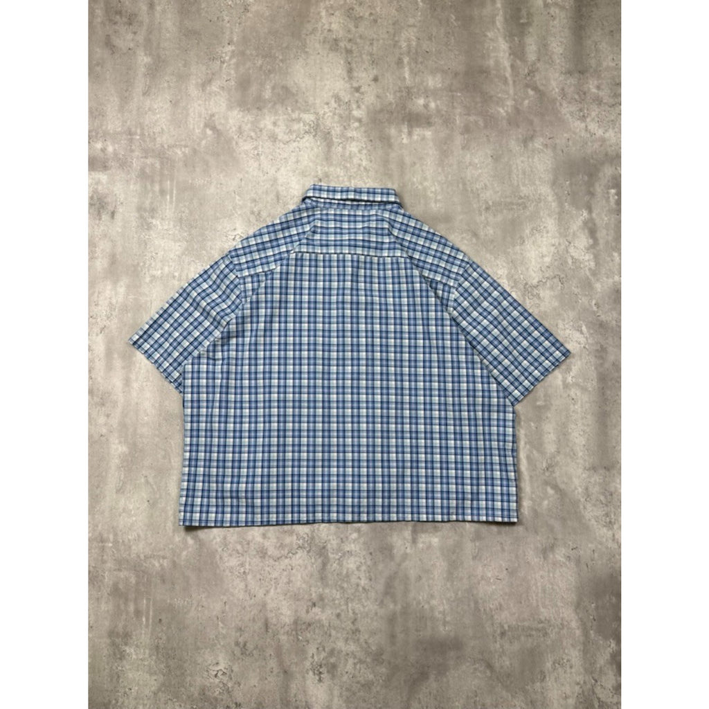 Croft & Barrow Plaid Single Pocket Reworked Cropped Button Up Shirt Size XL