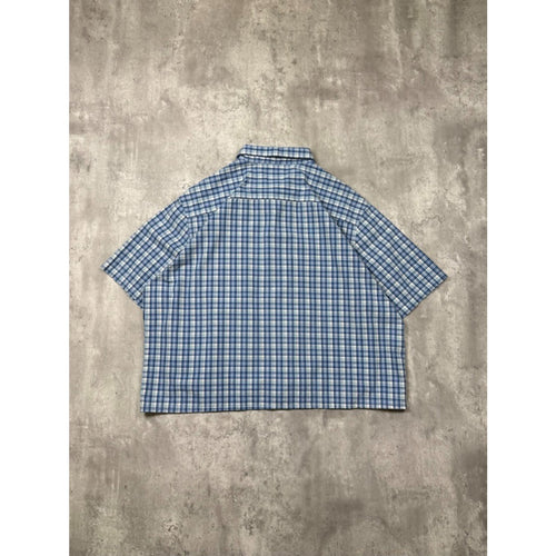 Croft & Barrow Plaid Single Pocket Reworked Cropped Button Up Shirt Size XL