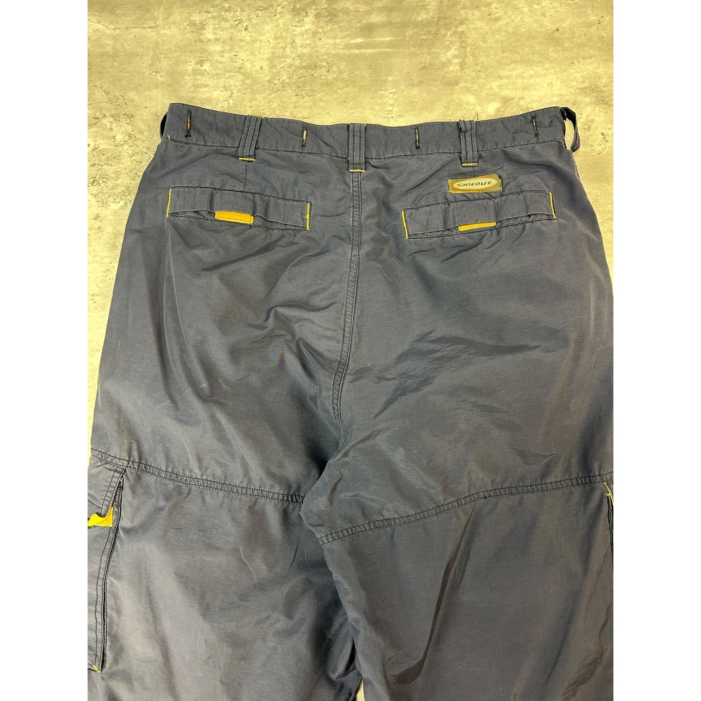 Vintage Y2K Sideout Nylon Cargo Windbreaker Pants Size 34 Blue