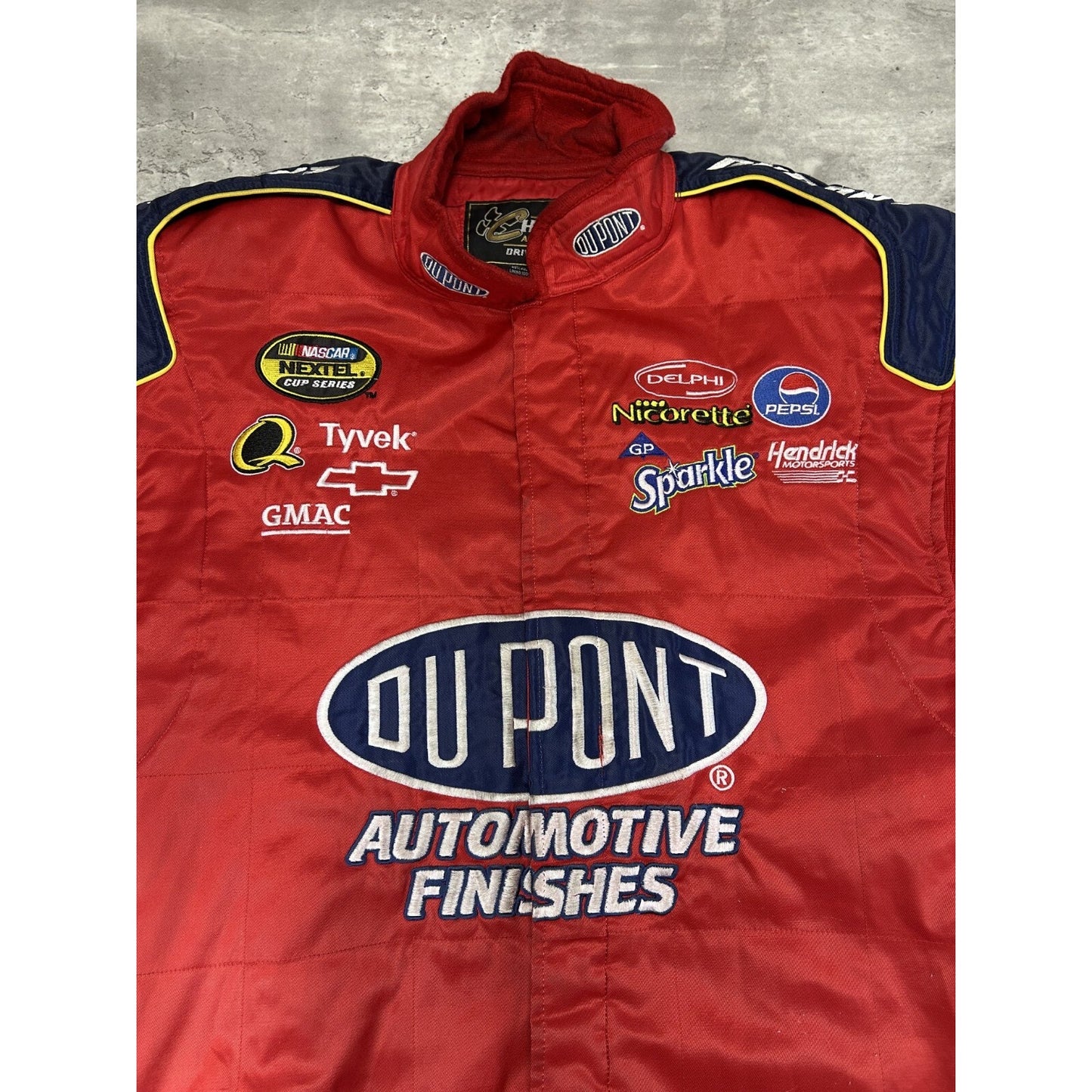 Vintage Nascar Dupont Racing Embroidered Nascar Race Jacket Size XL Red