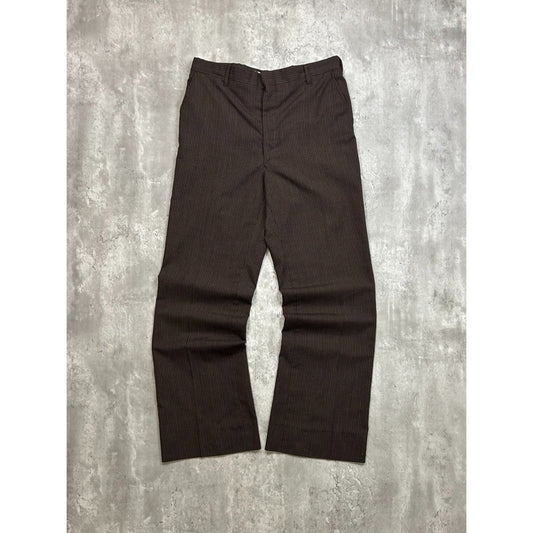 Vintage 80s Pinstripe Earth Tone Straight Fit Trouser Style Pants Size 33