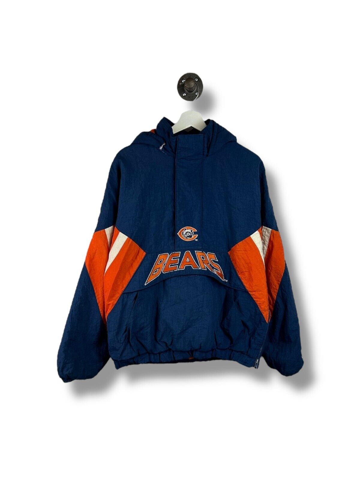 Vintage 90s Chicago Bears NFL 1/2 Zip Starter Insulated Pullover Jacket XL YOUTH