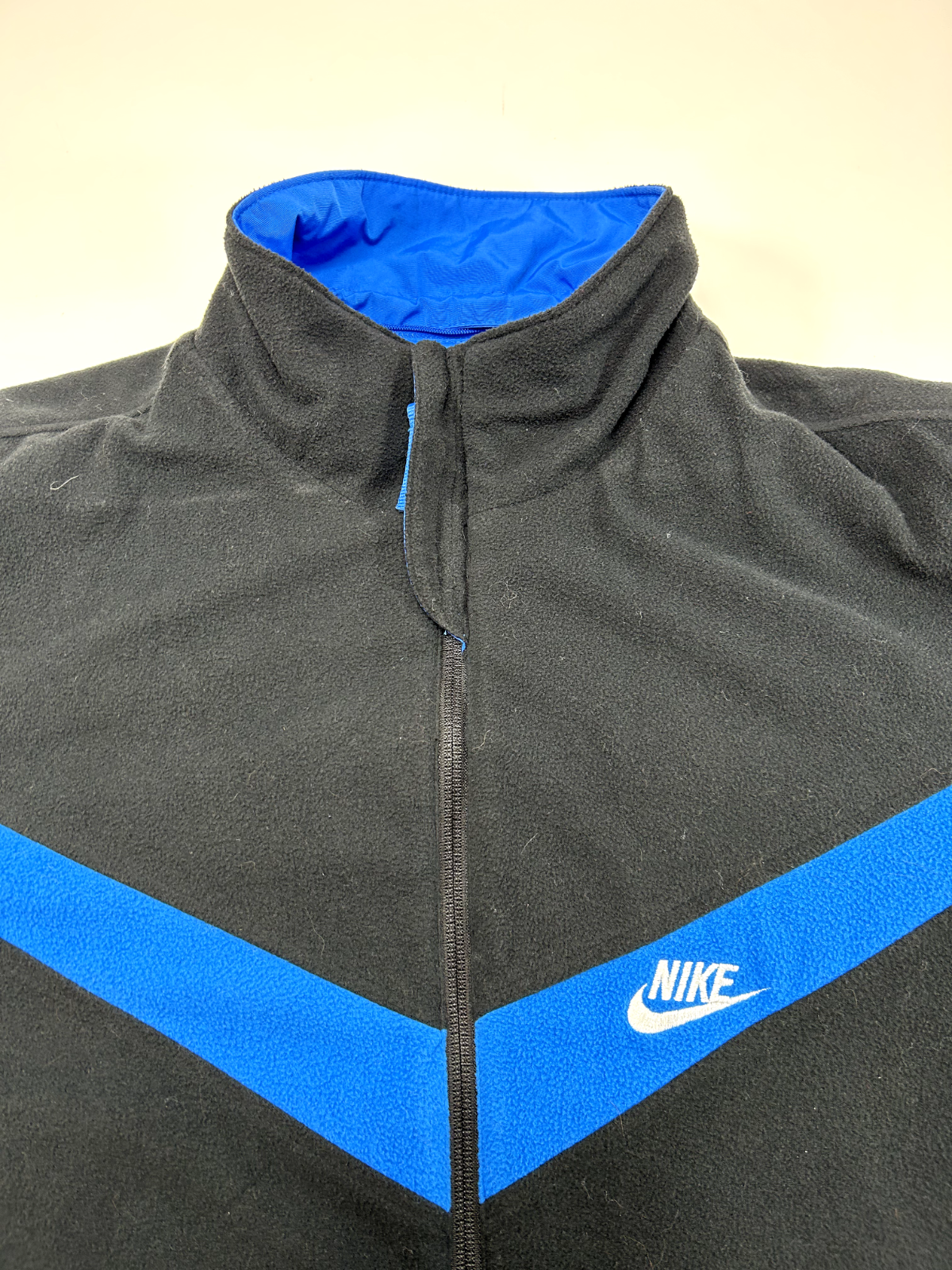 Vintage Y2K Nike Embroidered Logo Reversible Fleece/Nylon Jacket Size Small