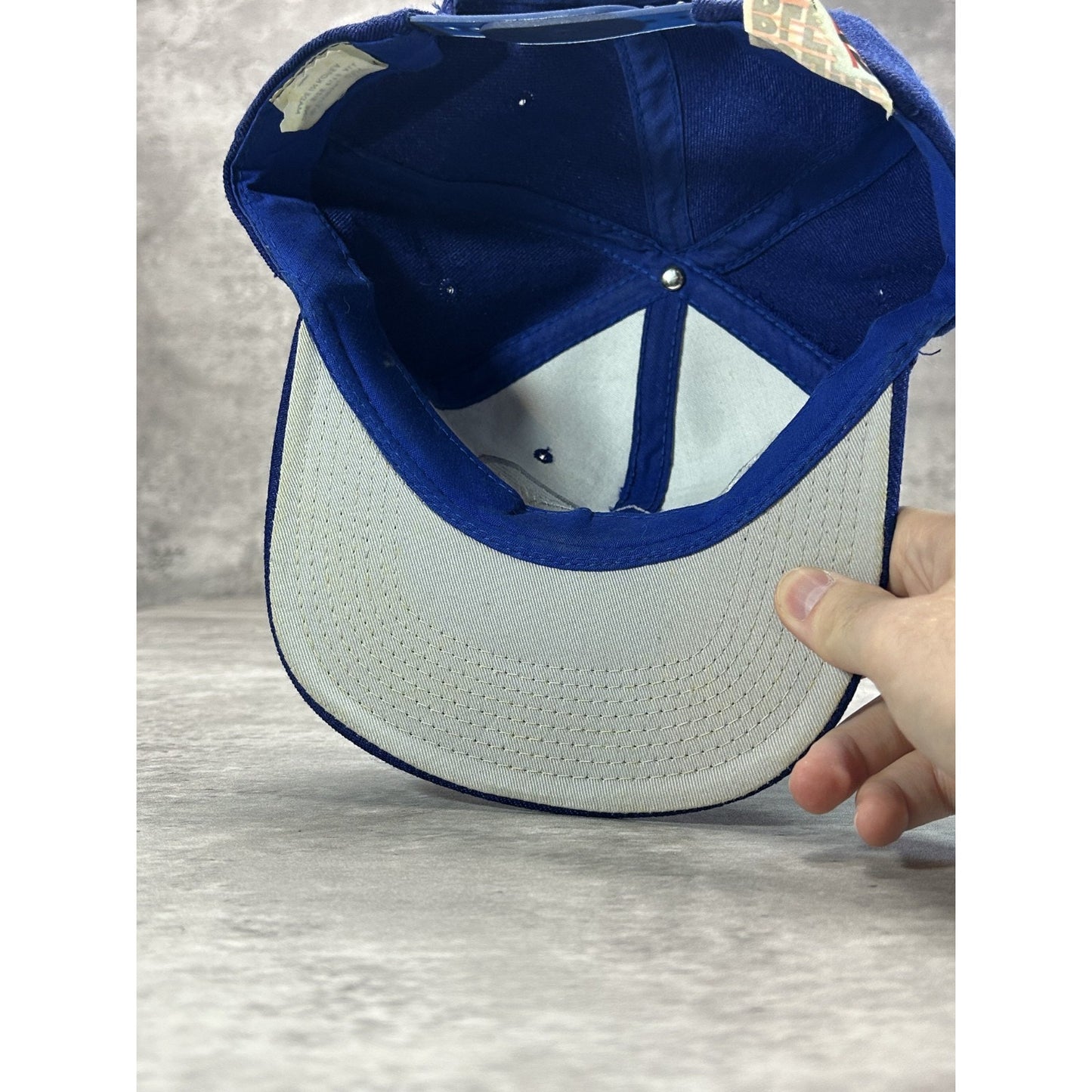Vintage 90s Duke Blue Devils NCAA Embroidered Spellout Logo Snapback Hat OSFA