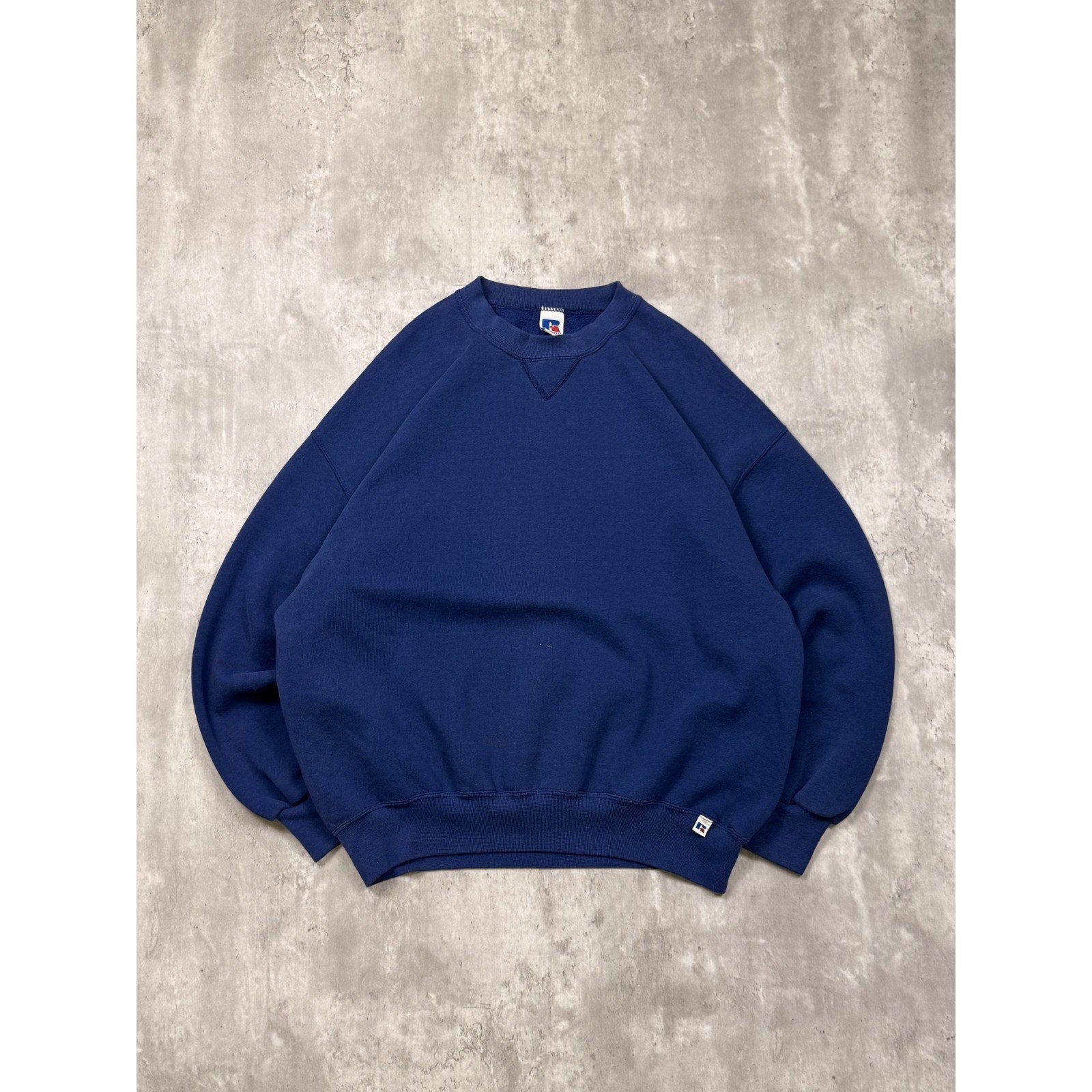 Vintage 90s Russell Athletics Blank Pullover Blue Crewneck Sweatshirt Size 2XL